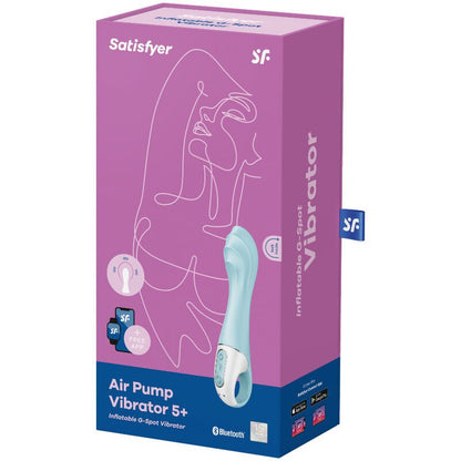 SATISFYER - AIR PUMP VIBRATOR 5+ INFLATABLE G - SPOT VIBRATOR APP BLUE - Kink&Play