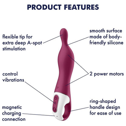 SATISFYER - AMAZING 1 ASPOT VIBRATOR BERRY - Kink&Play