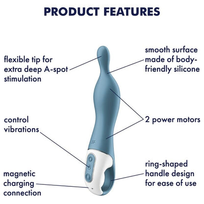 SATISFYER - AMAZING 1 ASPOT VIBRATOR BLUE - Kink&Play