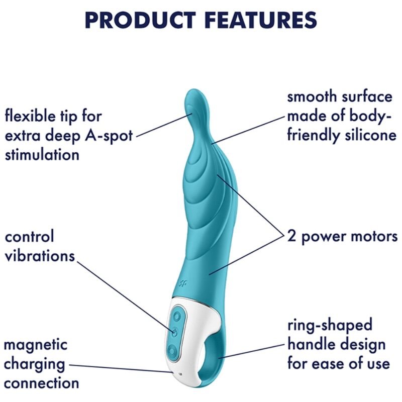 SATISFYER - AMAZING 2 ASPOT VIBRATOR TURQUOISE - Kink&Play