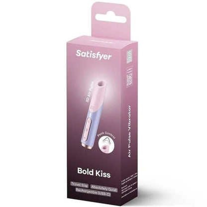SATISFYER - BOLD KISS WAVE CLITORIS STIMULATOR PINK / VIOLET - Kink&Play