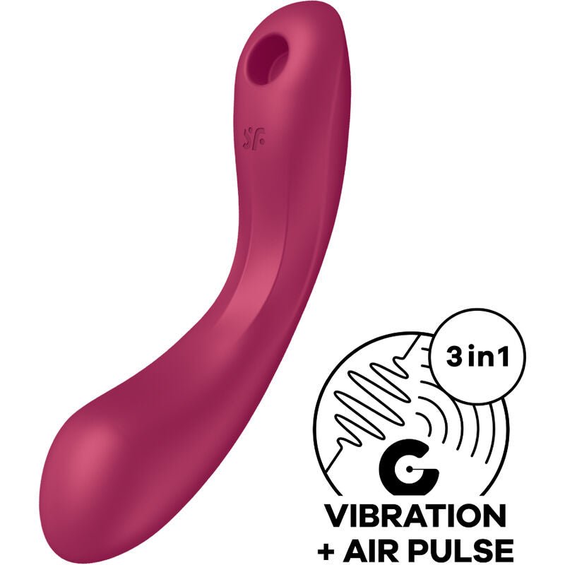 SATISFYER - CURVE TRINITY 1 AIR PULSE VIBRATION RED - Kink&Play