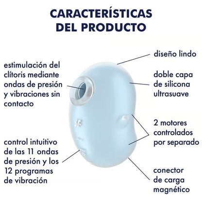 SATISFYER - CUTIE GHOST LAY - ON VIBRATOR LIGHT BLUE - Kink&Play