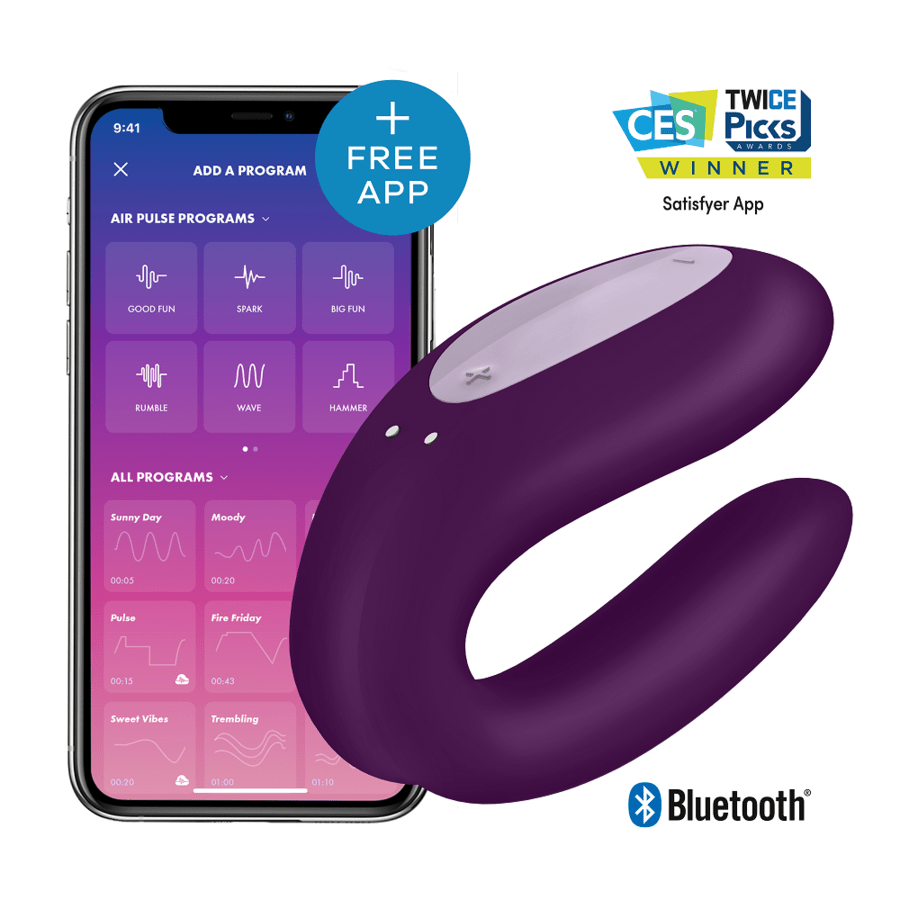 SATISFYER - DOUBLE JOY CON APP BLACK - Kink&Play