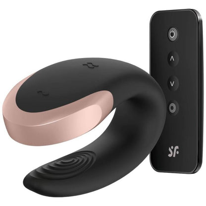SATISFYER - DOUBLE LOVE LUXURY PARTNER VIBRATOR BLACK - Kink&Play