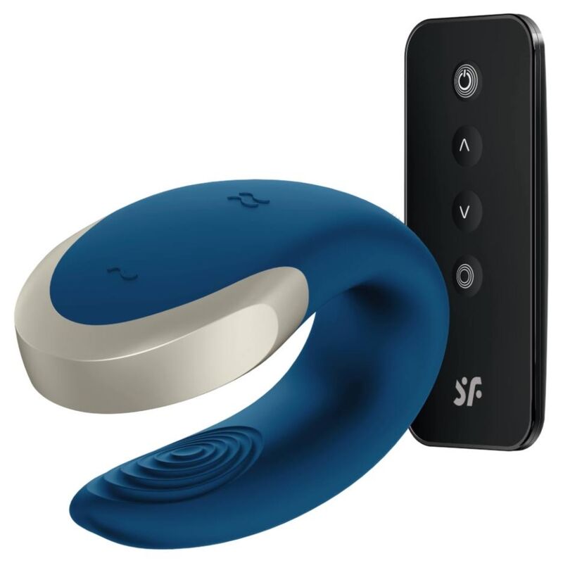 SATISFYER - DOUBLE LOVE LUXURY PARTNER VIBRATOR BLUE - Kink&Play