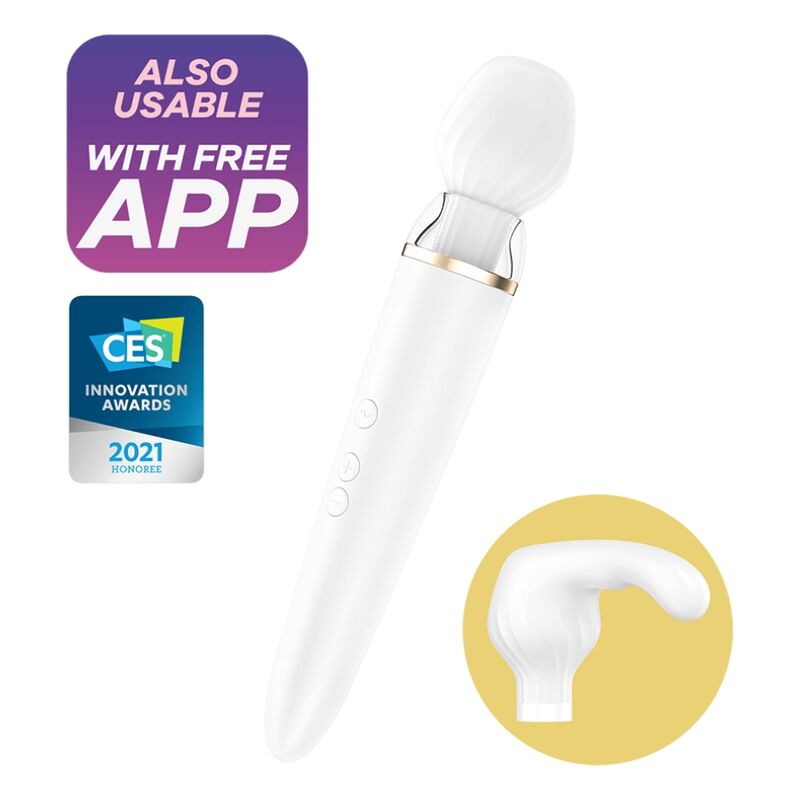 SATISFYER - DOUBLE WANDER APP WHITE - Kink&Play