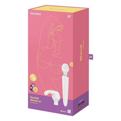 SATISFYER - DOUBLE WANDER APP WHITE - Kink&Play