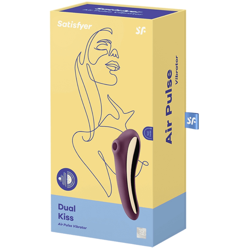 SATISFYER - DUAL KISS AIR PULSE VIBRATOR WINE RED - Kink&Play