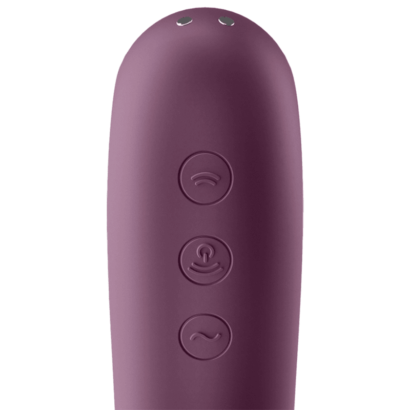 SATISFYER - DUAL KISS AIR PULSE VIBRATOR WINE RED - Kink&Play