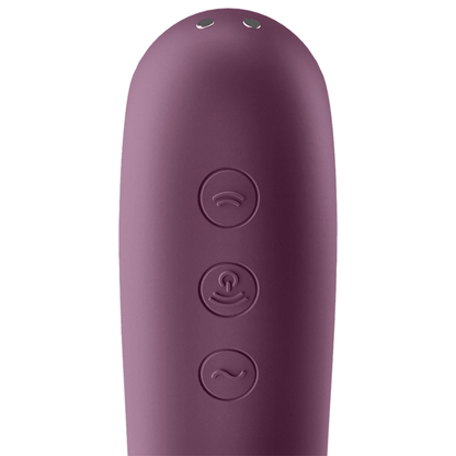SATISFYER - DUAL KISS AIR PULSE VIBRATOR WINE RED - Kink&Play