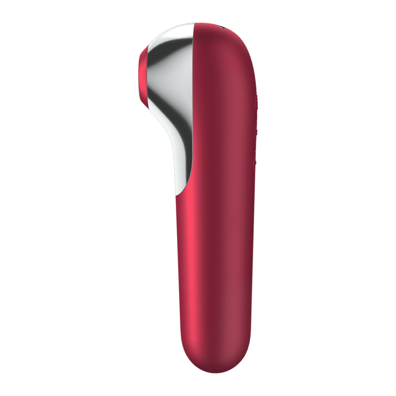 SATISFYER - DUAL LOVE VIBRATOR AND SUCTIONER WITH PULSED AIR RED - Kink&Play