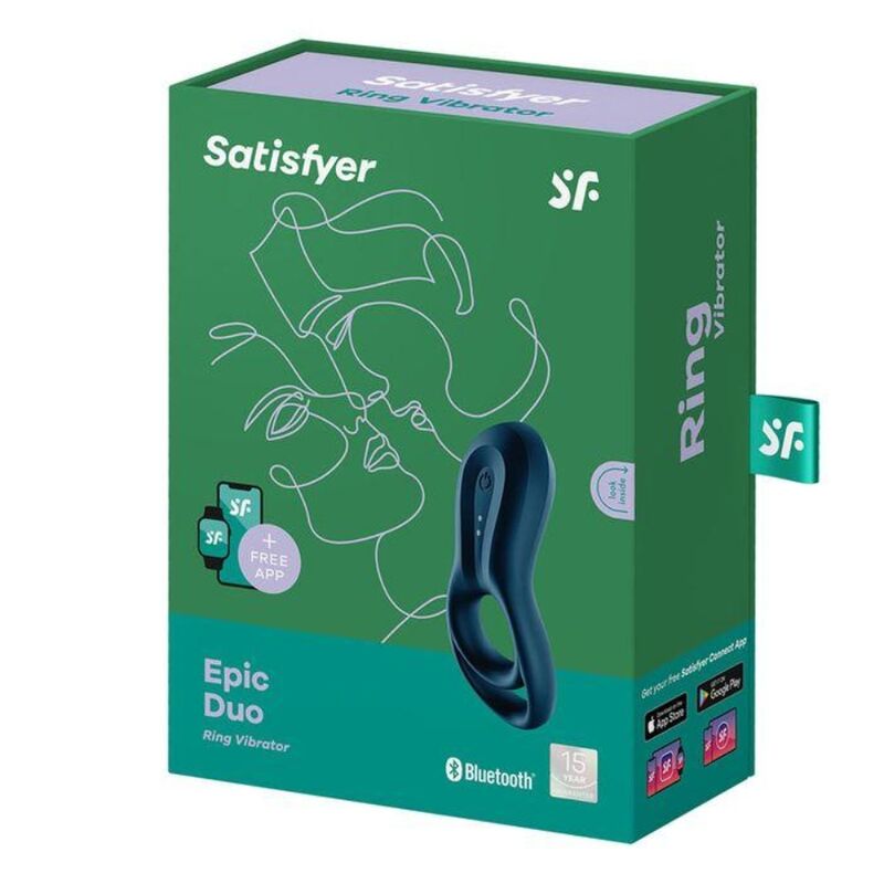 SATISFYER - EPIC DUO RING VIBRATOR APP BLUE - Kink&Play