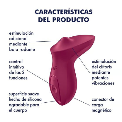 SATISFYER - EXCITERRR LAY - ON CLITORIS BERRY VIBRATOR - Kink&Play
