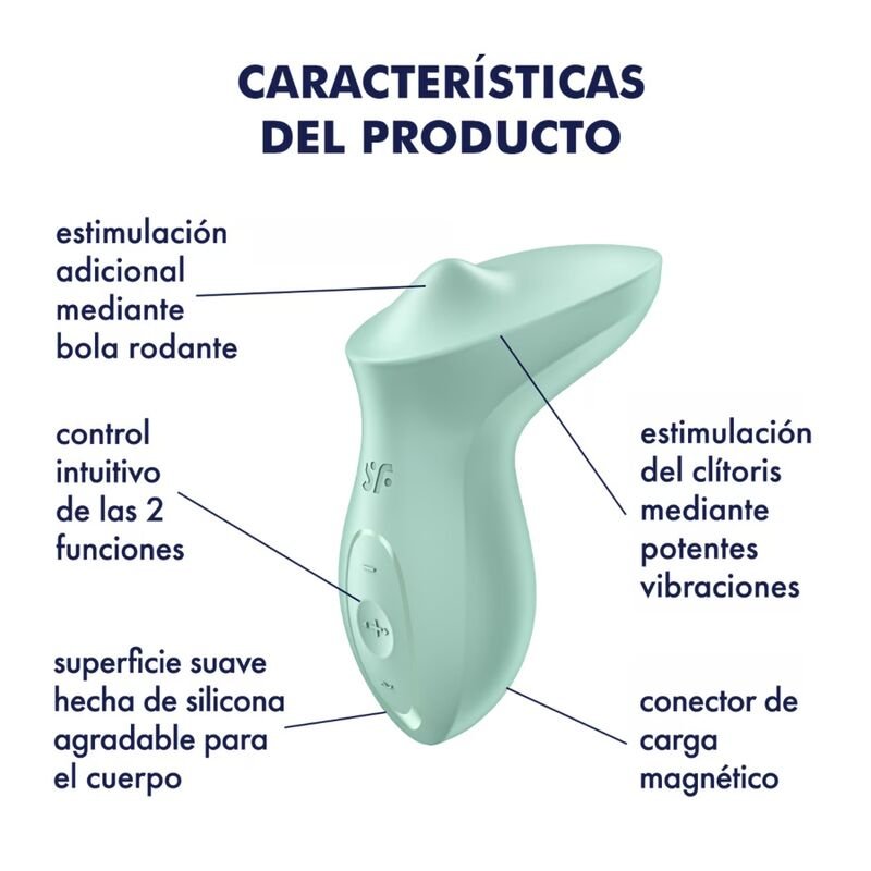 SATISFYER - EXCITERRR LAY - ON CLITORIS MINT VIBRATOR - Kink&Play