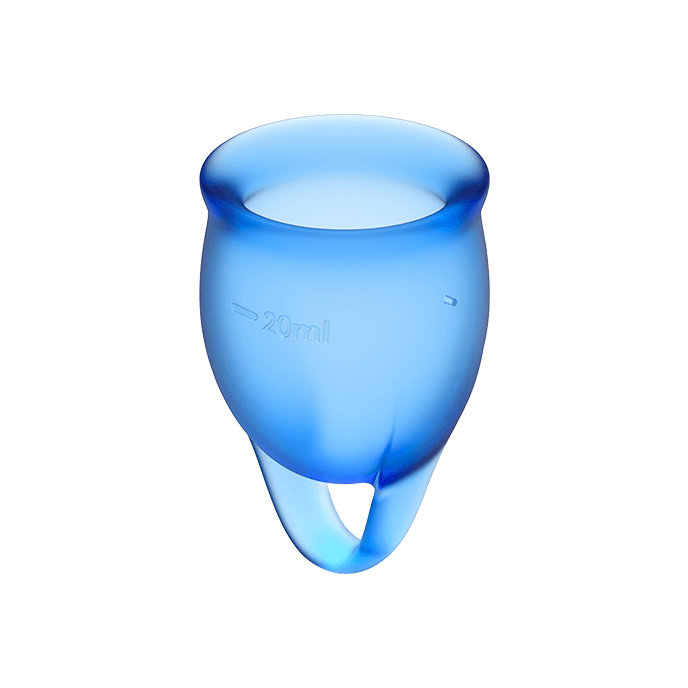 SATISFYER - FEEL CONFIDENT MENSTRUAL CUP DARK BLUE 15 + 20 ML - Kink&Play
