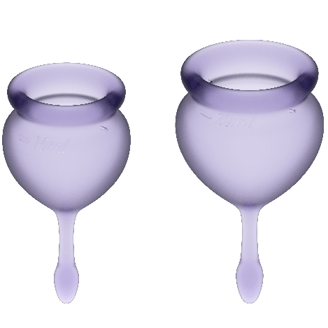 SATISFYER - FEEL GOOD MENSTRUAL CUP DARK BLUE 15 + 20 ML - Kink&Play