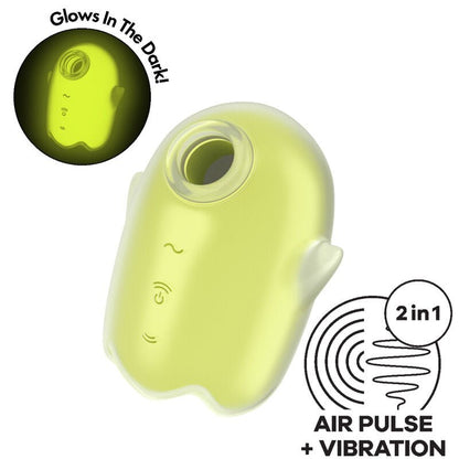 SATISFYER - GLOWING GHOST AIR PULSE & VIBRATOR YELLOW - Kink&Play