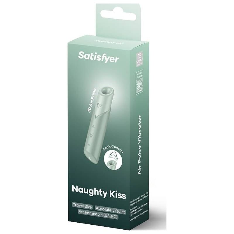 SATISFYER - NAUGHTY KISS WAVE CLITORIS STIMULATOR AQUAMARINE - Kink&Play