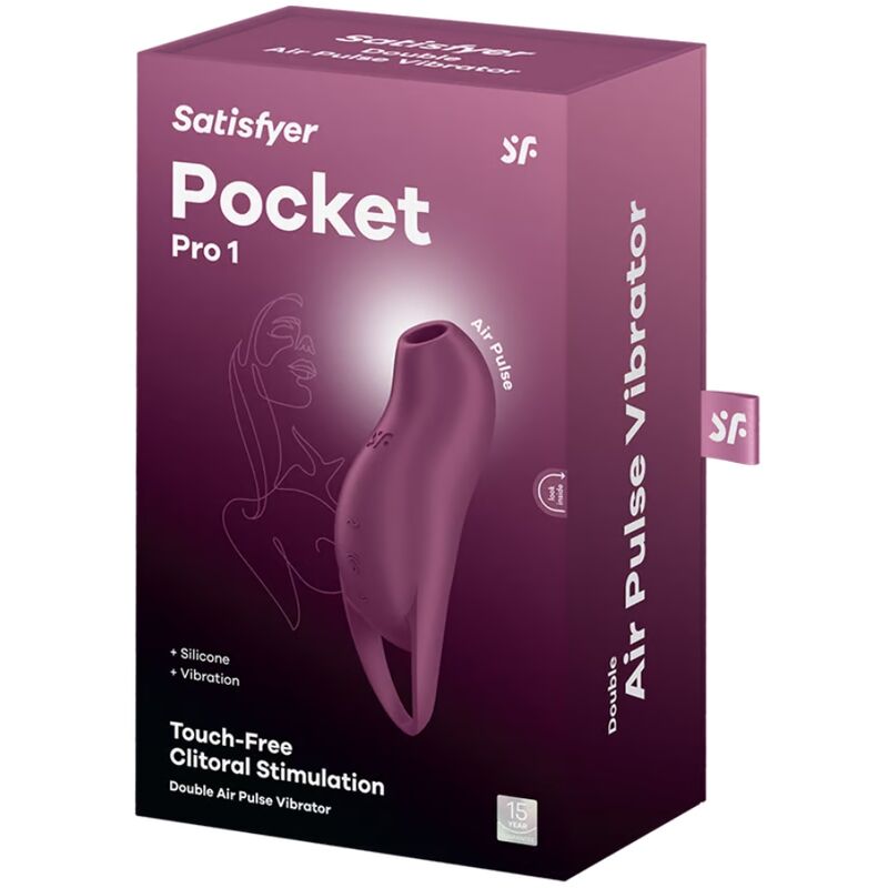 SATISFYER - POCKET PRO 1 CLITORIS STIMULATOR GARNET - Kink&Play