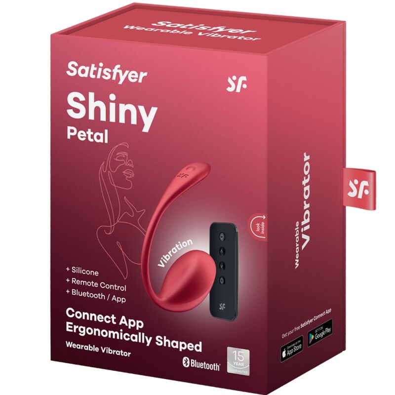 SATISFYER - SHINY PETAL G POINT REMOTE CONTROL STIMULATOR RED FREE APP - Kink&Play