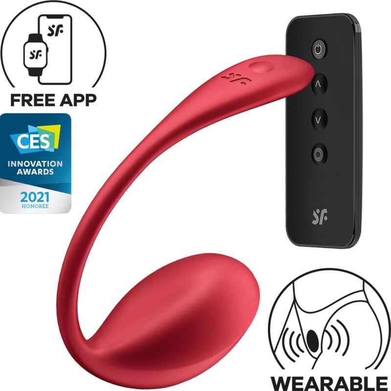 SATISFYER - SHINY PETAL G POINT REMOTE CONTROL STIMULATOR RED FREE APP - Kink&Play