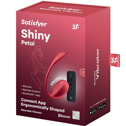 SATISFYER - SHINY PETAL G POINT REMOTE CONTROL STIMULATOR RED FREE APP - Kink&Play