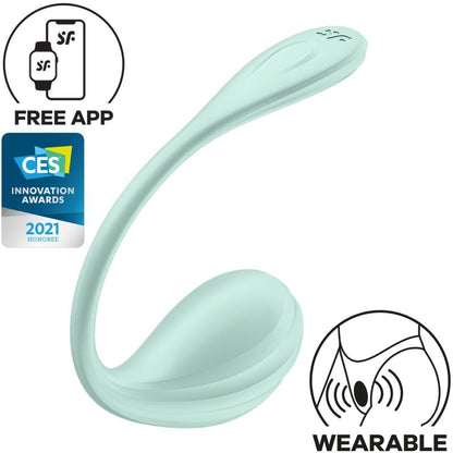 SATISFYER - SMOOTH PETAL G - POINT STIMULATOR WATER GREEN FREE APP - Kink&Play