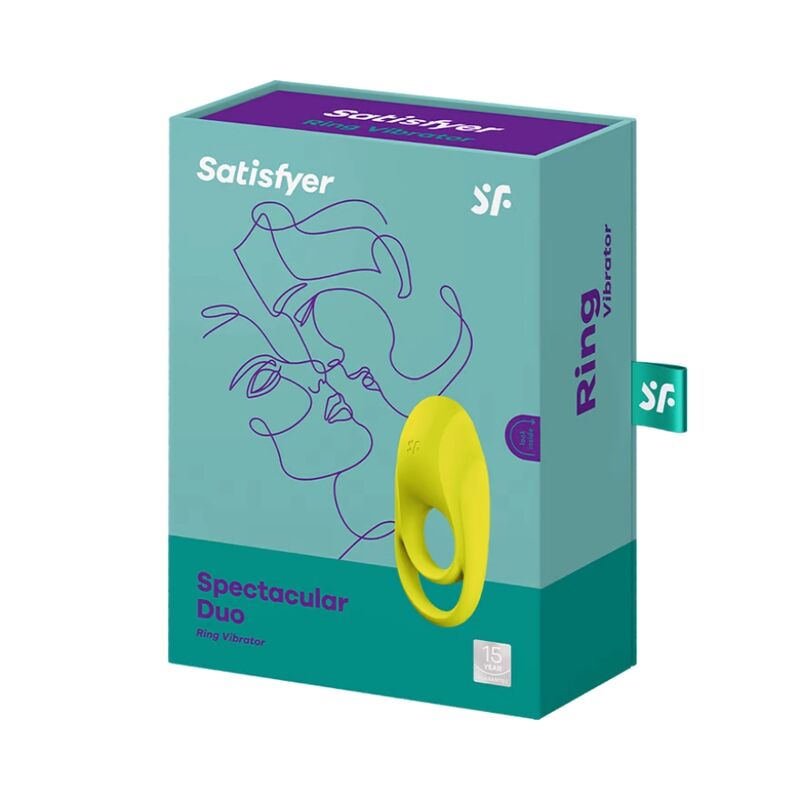 SATISFYER - SPECTACULAR DUO RING VIBRATOR YELLOW - Kink&Play