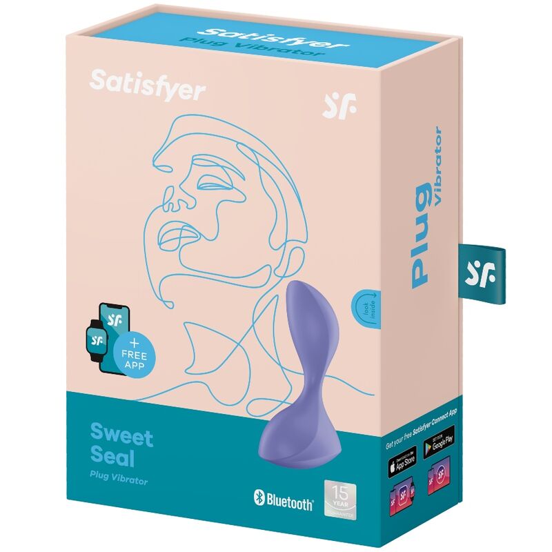SATISFYER - SWEET SEAL VIBRATING PLUG APP VIOLET - Kink&Play