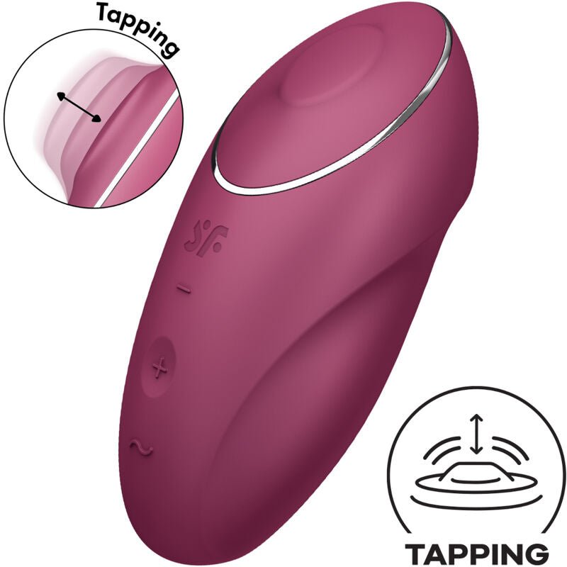 SATISFYER - TAP & CLIMAX 1 LAY - ON VIBRATOR RED - Kink&Play