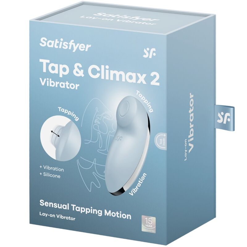 SATISFYER - TAP & CLIMAX 2 VIBRATOR & STIMULATOR BLUE - Kink&Play