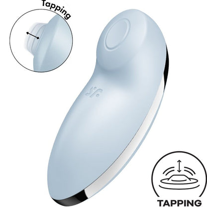 SATISFYER - TAP & CLIMAX 2 VIBRATOR & STIMULATOR BLUE - Kink&Play
