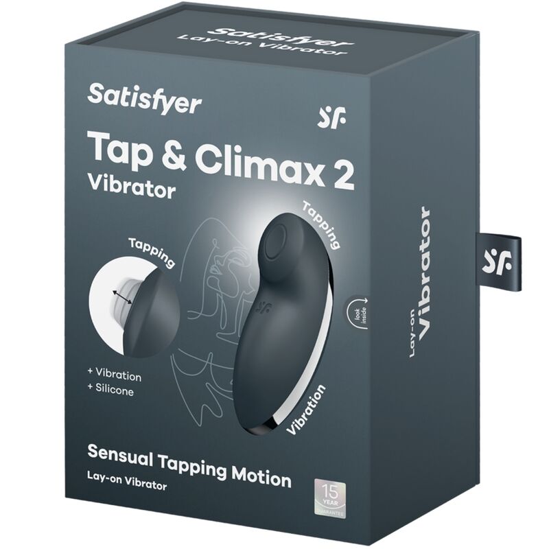 SATISFYER - TAP & CLIMAX 2 VIBRATOR & STIMULATOR GREY - Kink&Play