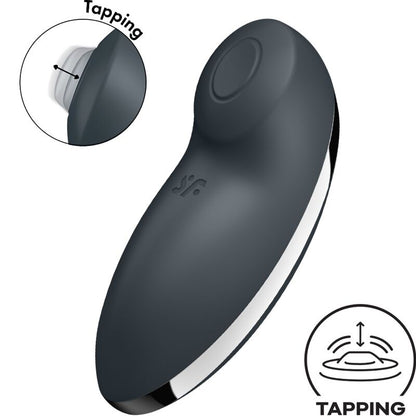 SATISFYER - TAP & CLIMAX 2 VIBRATOR & STIMULATOR GREY - Kink&Play