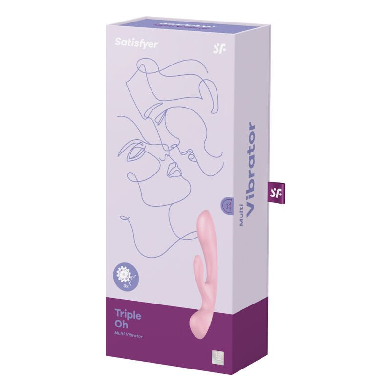 SATISFYER - TRIPLE OH HYBRID VIBRATION PINK - Kink&Play