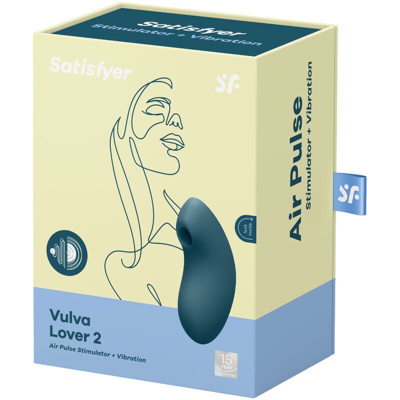 SATISFYER - VULVA LOVER 2 AIR PULSE STIMULATOR & VIBRATOR BLUE - Kink&Play