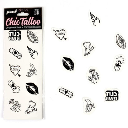SECRET PLAY - SET OF 10 CANDY COLLECTION TEMPORARY TATTOOS - Kink&Play