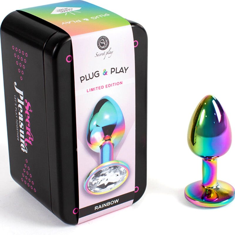 SECRETPLAY - METAL BUTT PLUG RAINBOW SMALL SIZE 7 CM - Kink&Play