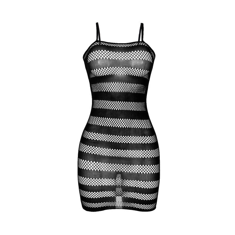 SUBBLIME - 951733 FISHNET DRESS WITH BLACK STRIPES ONE SIZE - Kink&Play