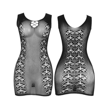 SUBBLIME - 952167 SHORT ELASTIC FISHNET DRESS BLACK ONE SIZE - Kink&Play