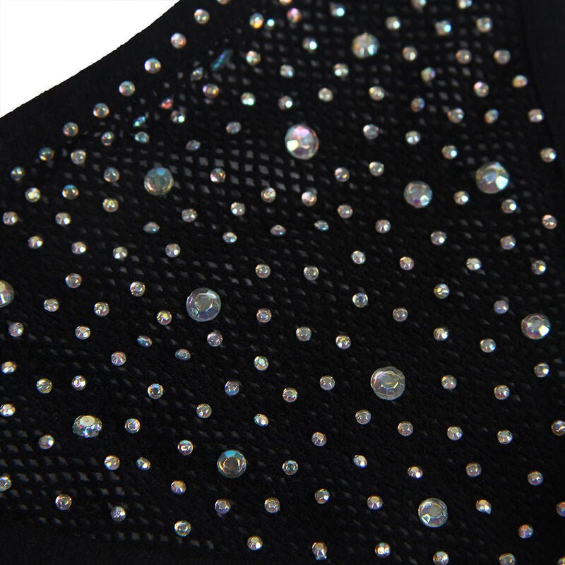 SUBBLIME - 952174 FISHNET BODYSTOCKING WITH GLOVES AND DIAMONDS BLACK ONE SIZE - Kink&Play