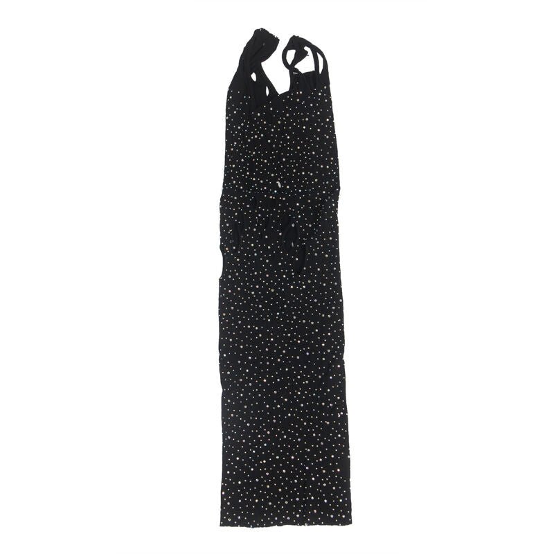 SUBBLIME - 952198 FISHNET DRESS WITH BRILLIANT DIAMONDS BLACK ONE SIZE - Kink&Play