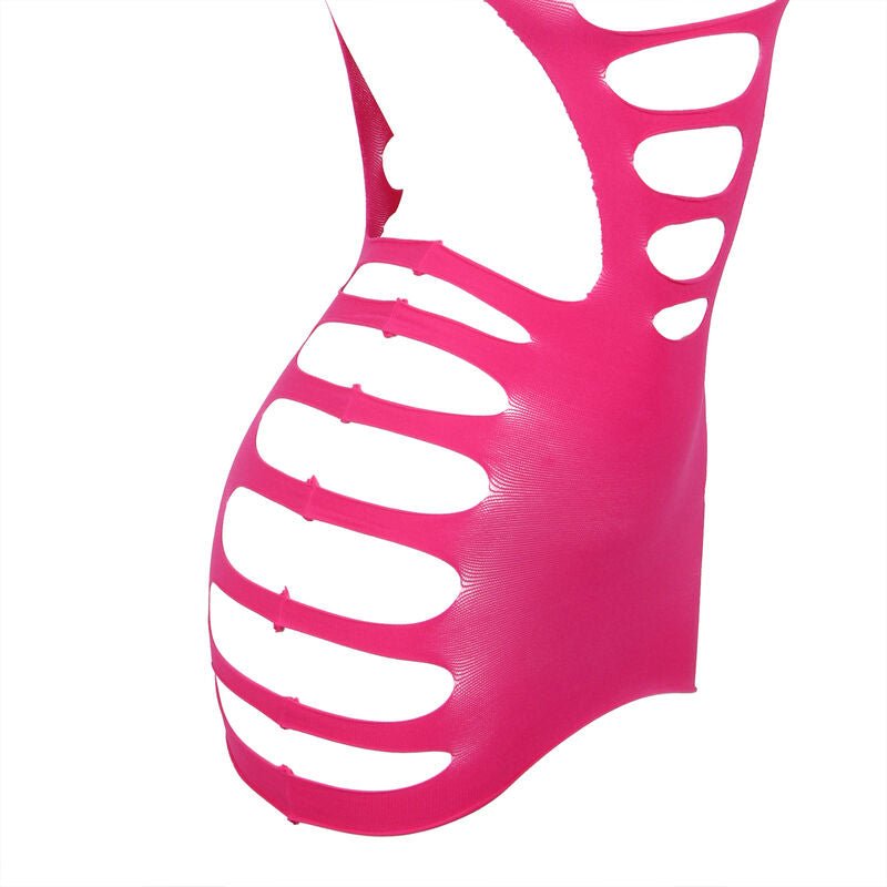 SUBBLIME - 952273 LONG SLEEVE ELASTIC FISHNET DRESS PINK ONE SIZE - Kink&Play