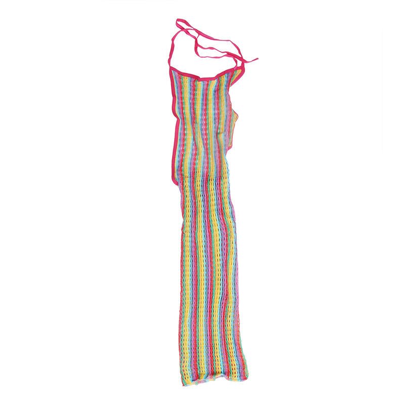SUBBLIME - 952341 RAINBOW FISHNET DRESS ONE SIZE - Kink&Play