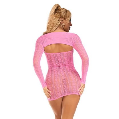 SUBBLIME - 952471 PINK FISHNET DRESS ONE SIZE - Kink&Play
