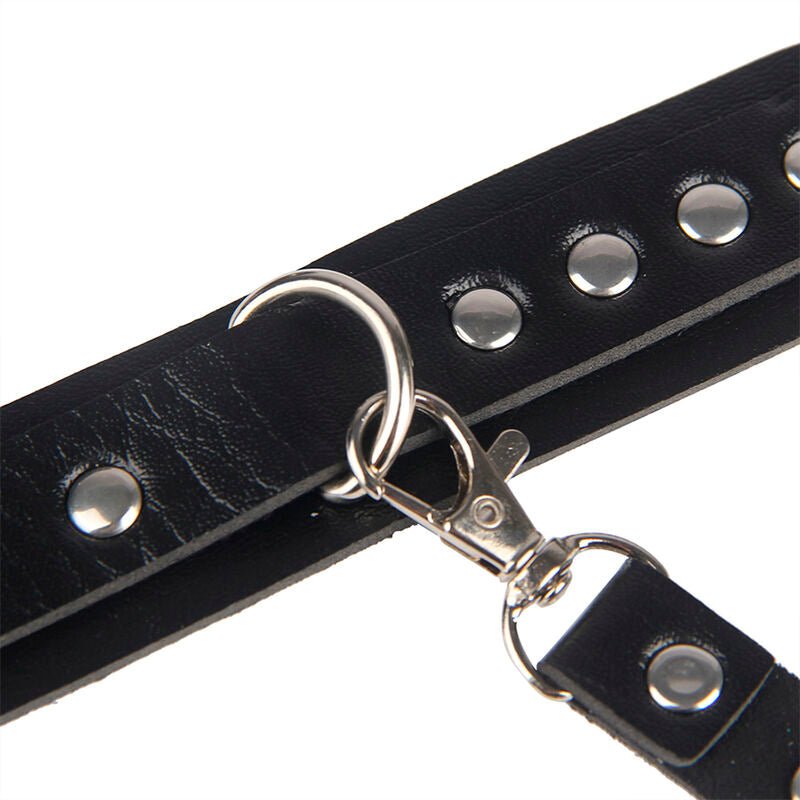 SUBBLIME - 953690 HANDCUFFS WITH BONDAGE BELT BLACK ONE SIZE - Kink&Play