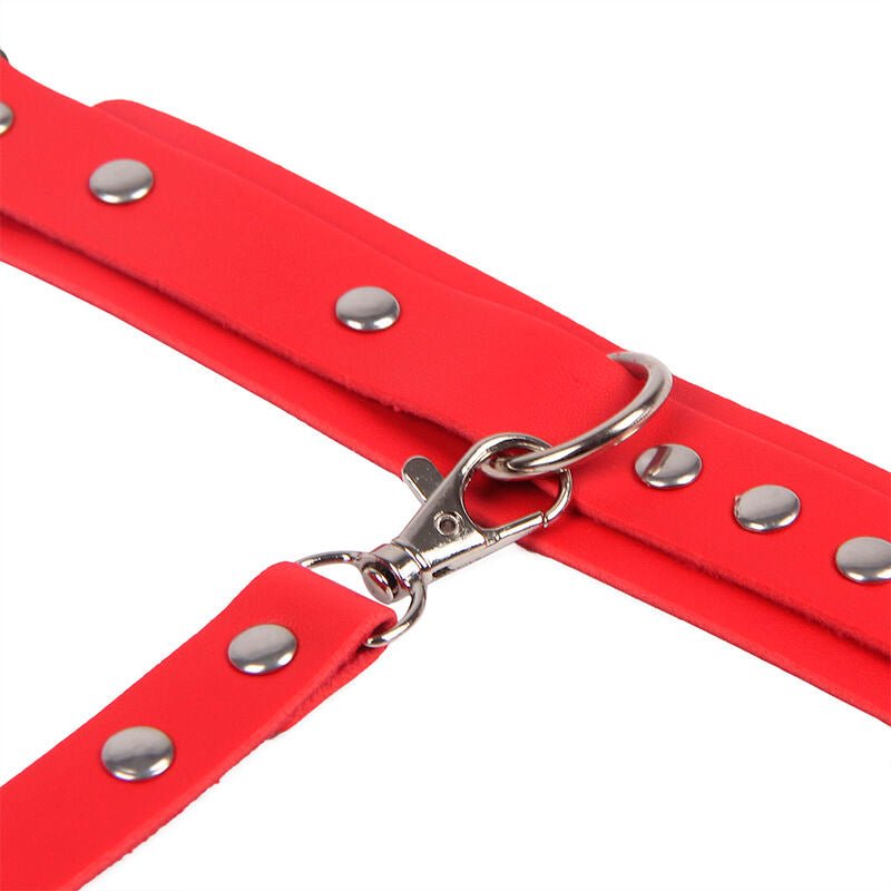 SUBBLIME - 953706 HANDCUFFS WITH BONDAGE BELT RED ONE SIZE - Kink&Play
