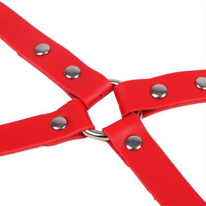 SUBBLIME - 953706 HANDCUFFS WITH BONDAGE BELT RED ONE SIZE - Kink&Play