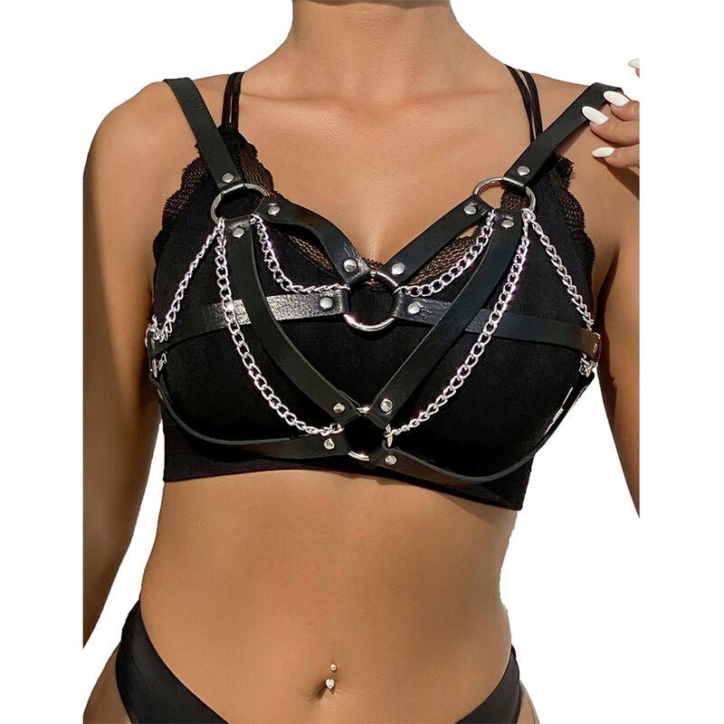 SUBBLIME - 953713 PUNK BONDAGE BELT METAL BUCKLE BLACK ONE SIZE - Kink&Play